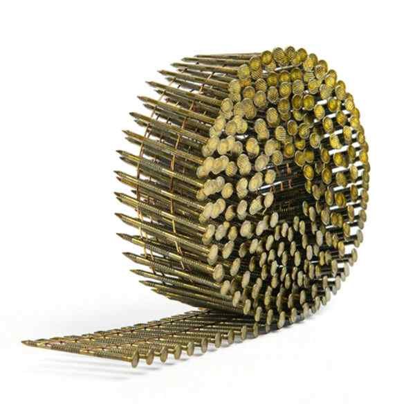 Yellow coated pallet coil nails